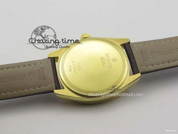 MiroTime 0419 Cellini Date YG White Numeral Dial On Brown Leather Strap A Affordable 3883